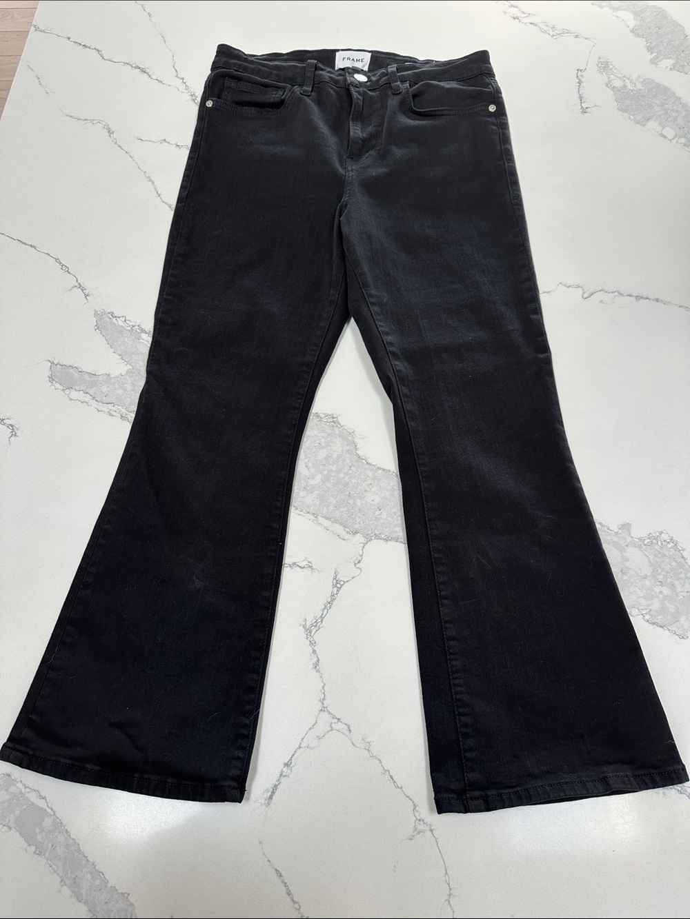 Frame Denim Black Flare Jeans - Wide Leg